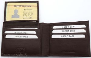 Men's RFID brown wallet bifold genuine leather protect IDs credit cards in box. - Image 12