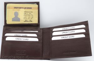 Men's RFID brown wallet bifold genuine leather protect IDs credit cards in box. - Image 14