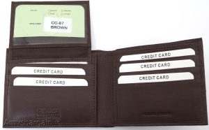 Men's RFID brown wallet bifold genuine leather protect IDs credit cards in box. - Image 4