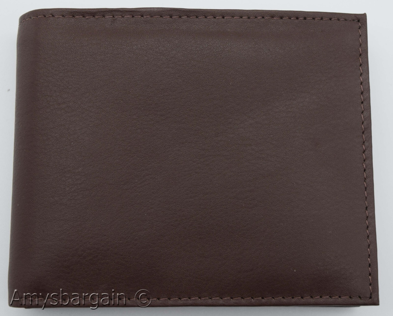 Men's RFID brown wallet bifold genuine leather protect IDs credit cards in box. - Image 5