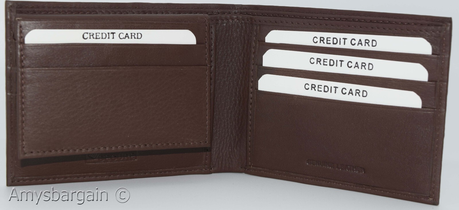 Men's RFID brown wallet bifold genuine leather protect IDs credit cards in box. - Image 8
