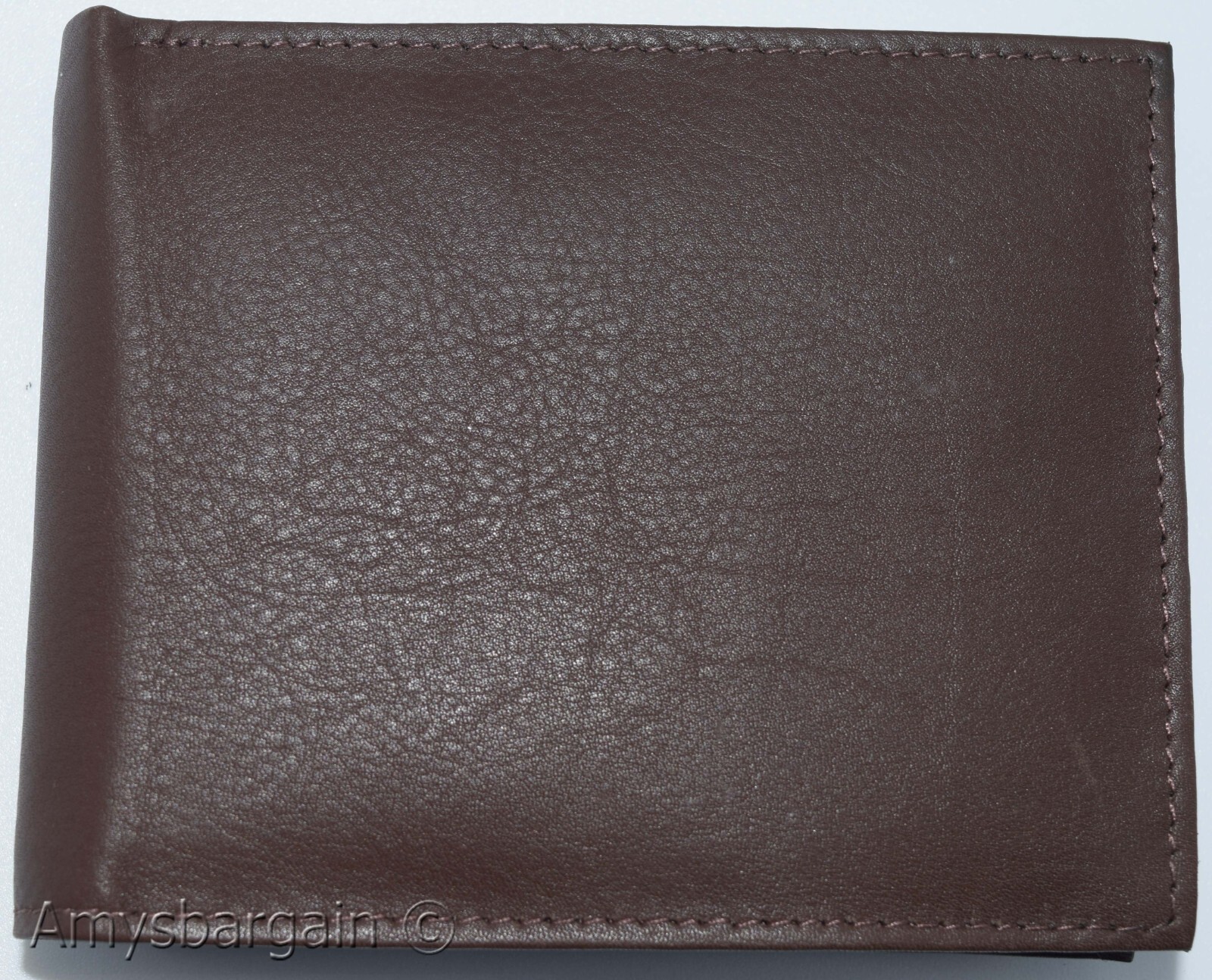 Men's RFID brown wallet bifold genuine leather protect IDs credit cards in box. - Image 9
