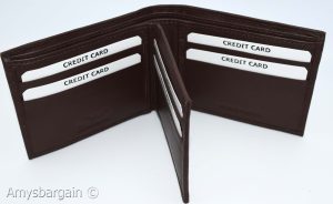 Men's RFID brown wallet bifold genuine leather protect IDs credit cards in box. - Image 12
