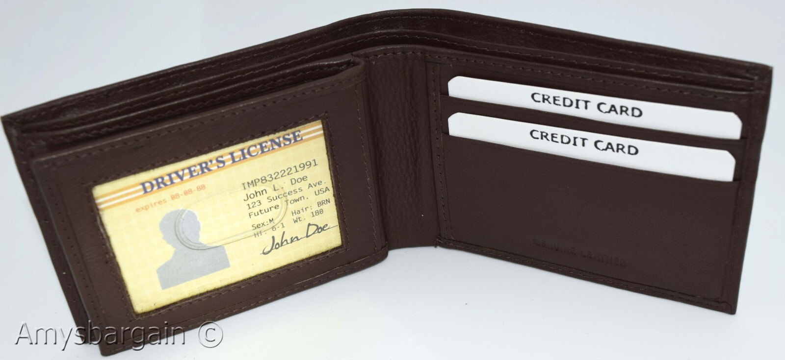 Men's RFID brown wallet bifold genuine leather protect IDs credit cards in box. - Image 14