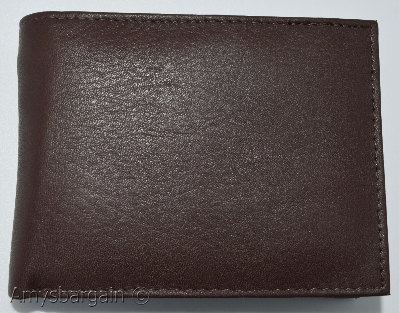 Men's RFID brown wallet bifold genuine leather protect IDs credit cards in box. - Image 7