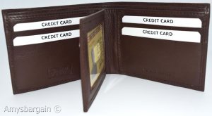 Men's RFID brown wallet bifold genuine leather protect IDs credit cards in box. - Image 8