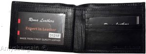 Men's Wallet. Bifold Genuine Leather Wallet,12 card, 1 ID, Black Billfold Wallet - Image 13