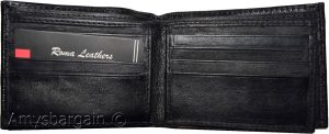 Men's Wallet. Bifold Genuine Leather Wallet,12 card, 1 ID, Black Billfold Wallet - Image 3