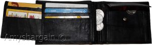 Men's Wallet Black Bifold Leather Wallet, Detachable ID card case New in the Box - Image 11