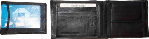 Men's Wallet Black Bifold Leather Wallet, Detachable ID card case New in the Box - Image 3