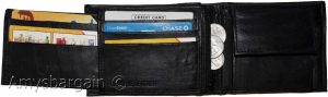 Men's Wallet Black Bifold Leather Wallet, Detachable ID card case New in the Box - Image 9