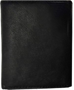 Men's Wallet Center piece Trifold Men's 1 ID 9 card 2 bill slots black wallet BN - Image 8