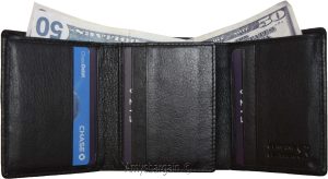 Men’s Wallet Trifold wallet 9 Cards Billold FIZA NY Black Leather wallet in Box - Image 3