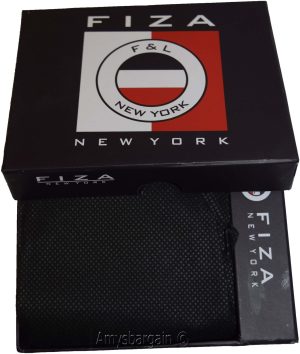 Men’s Wallet Trifold wallet 9 Cards Billold FIZA NY Black Leather wallet in Box - Image 5