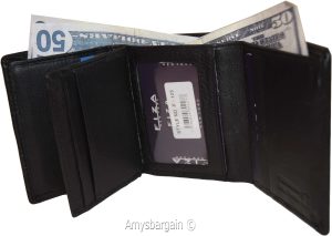 Men’s Wallet Trifold wallet 9 Cards Billold FIZA NY Black Leather wallet in Box - Image 9