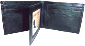 Men's Wallet leather Wallet 6 Card Holder ID Window 2 Bill Pockets br new