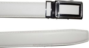 Men's White Leather Dress Belt, Auto Lock belt, Men's belt, New Quick lock belt - Image 9