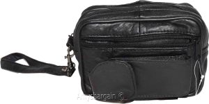 Men's bag Leather men's handbag Gentlemen's leather wrist let case Wrist let - Image 3