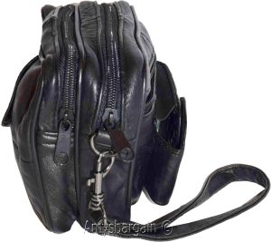 Men's bag Leather men's handbag Gentlemen's leather wrist let case Wrist let - Image 6