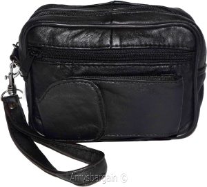 Men's bag Leather men's handbag Gentlemen's leather wrist let case Wrist let - Image 8