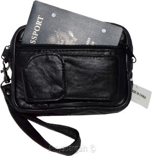 Men's bag Leather men's handbag Gentlemen's leather wrist let case Wrist let - Image 9