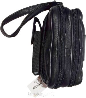 Men's bag Leather men's handbag Gentlemen's leather wrist let case Wrist let - Image 10