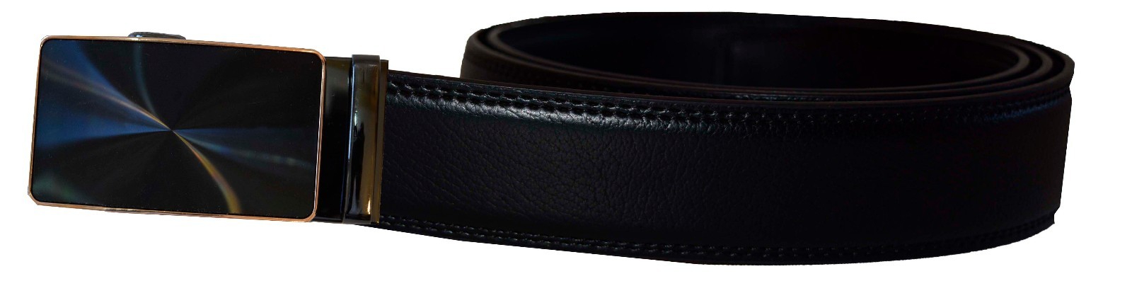 Men's belt. Leather Dress Belt Automatic lock Click Comfort New Buckle UP to 50" - Image 5