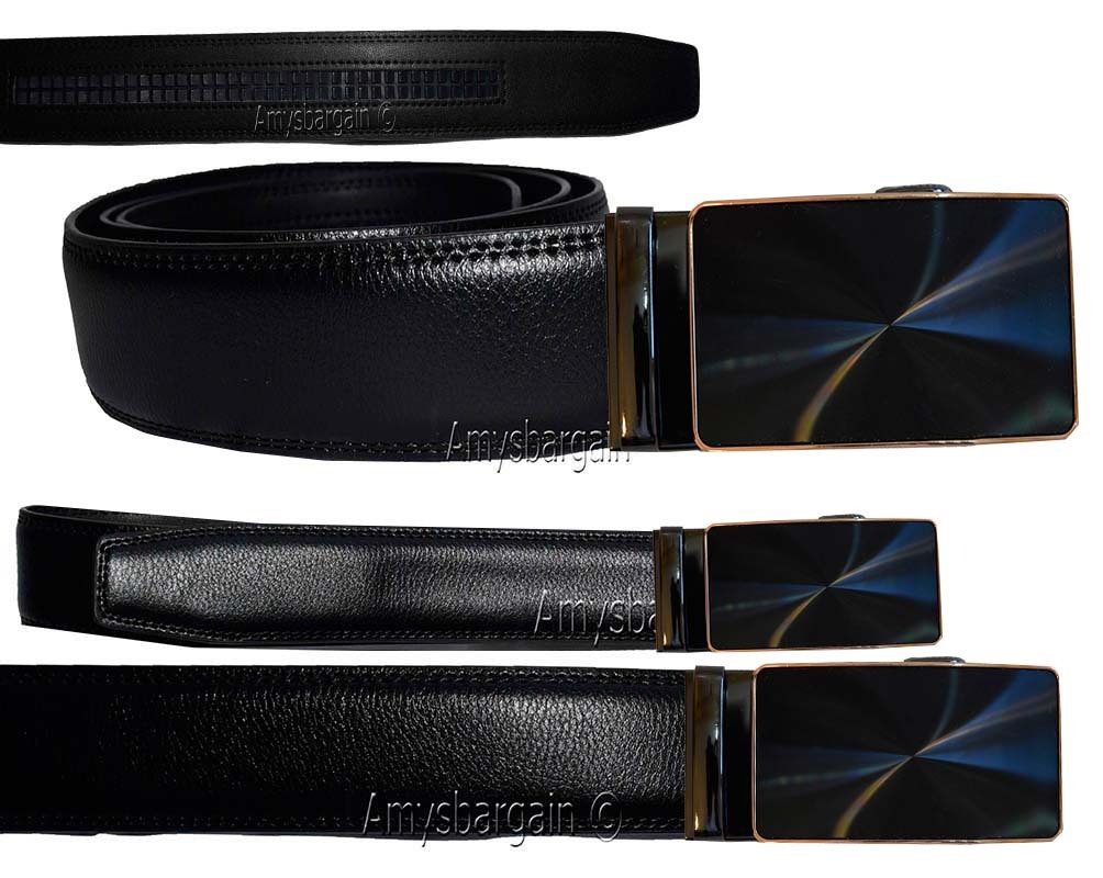 Men's belt. Leather Dress Belt Automatic lock Click Comfort New Buckle UP to 50" - Image 6