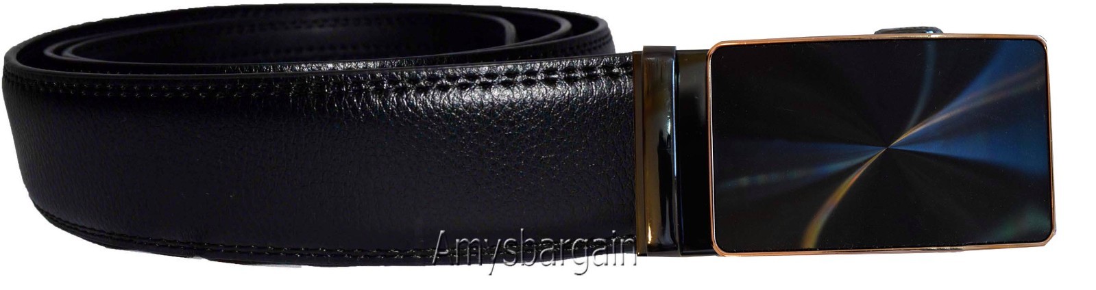 Men's belt. Leather Dress Belt Automatic lock Click Comfort New Buckle UP to 50" - Image 8