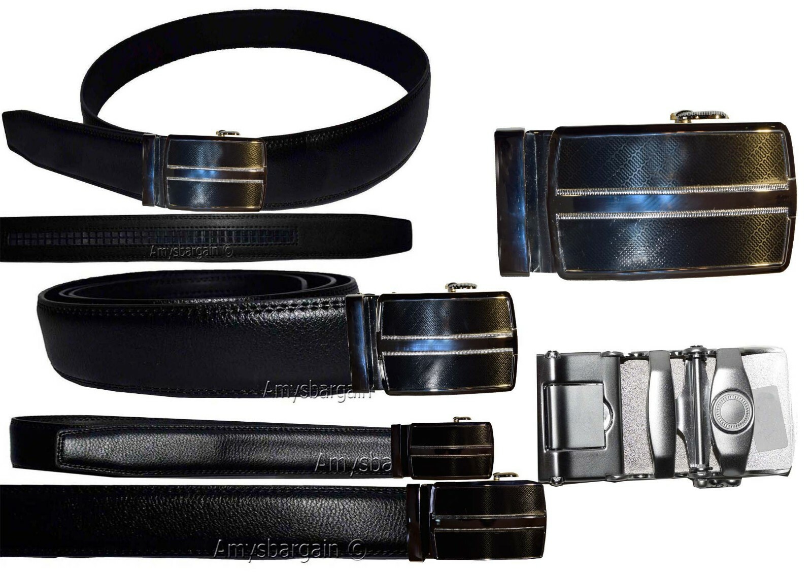 Mens belt size L real leather automatic lock buckle dress casual fashion belt - Image 12