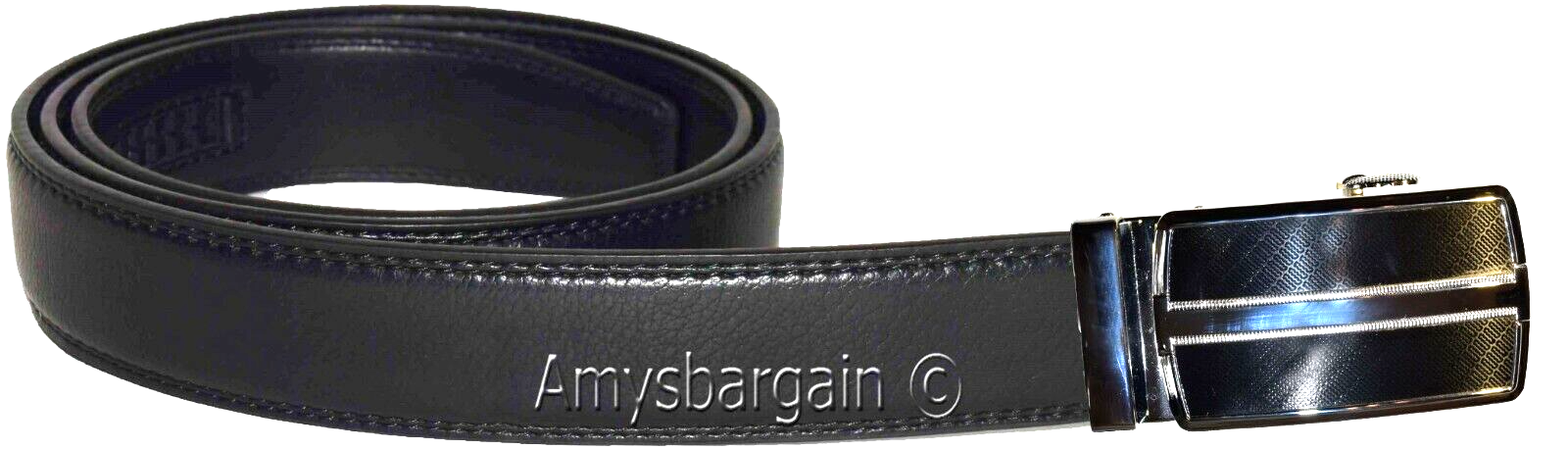 Mens belt size L real leather automatic lock buckle dress casual fashion belt - Image 3