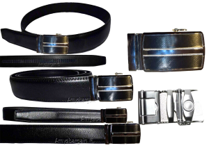 Mens belt size L real leather automatic lock buckle dress casual fashion belt