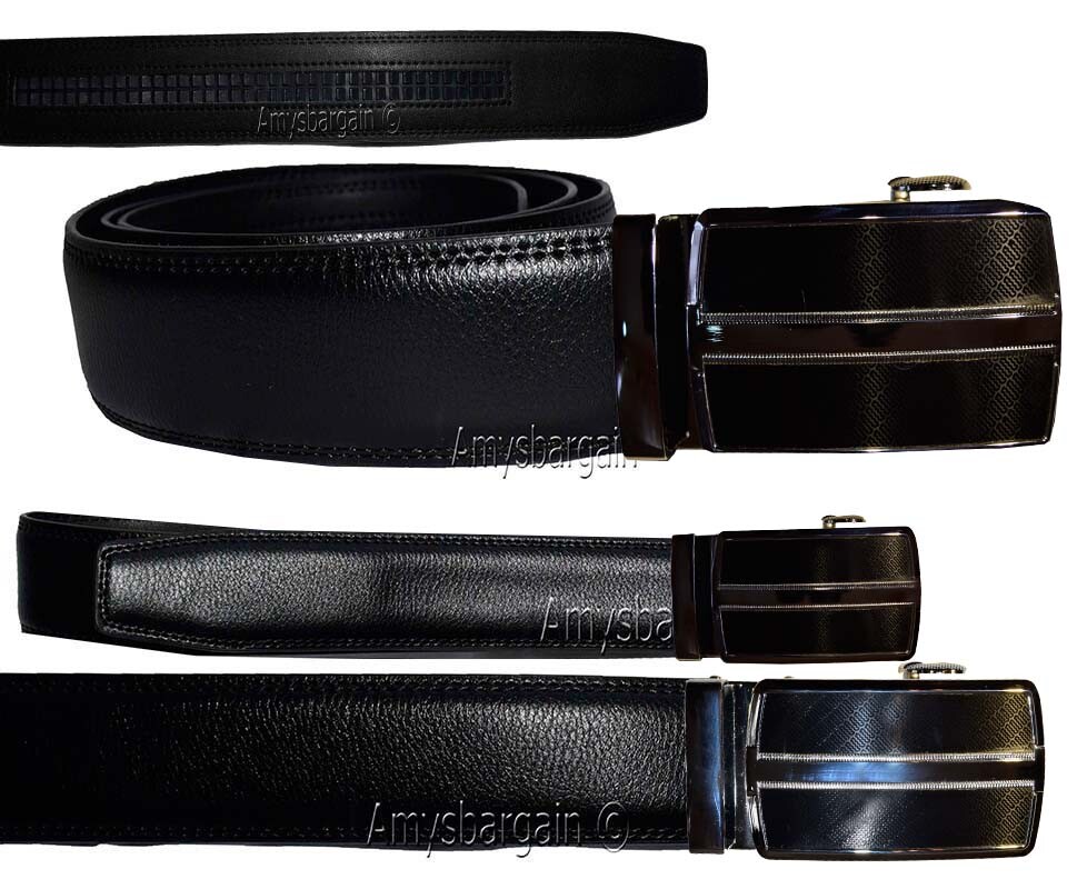 Mens belt size L real leather automatic lock buckle dress casual fashion belt - Image 8