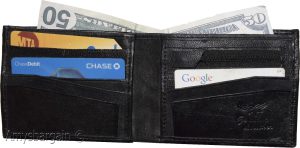 Men's bifold wallet genuine leather 8 Credit card 2 zip pocket 2 Bill pockets - Image 11