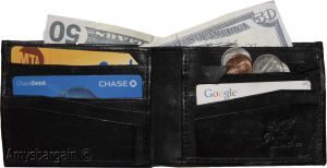 Men's bifold wallet genuine leather 8 Credit card 2 zip pocket 2 Bill pockets - Image 7