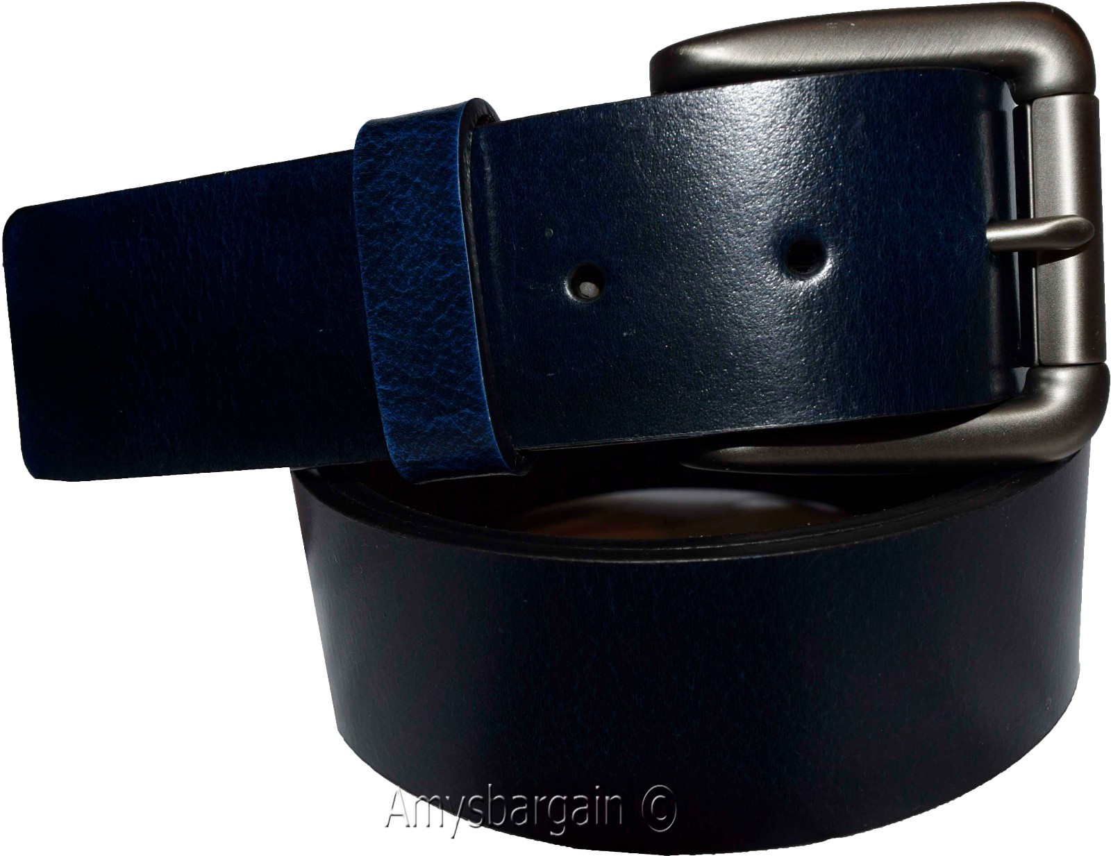 Men's blue Leather Belt size 46 leather waist belt brand newLeather belt - Image 13