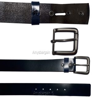 Men's blue Leather Belt size 46 leather waist belt brand newLeather belt - Image 4
