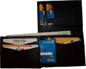 Men's trifold Leather wallet 7 card spaces ID Window real leather Bilfold - Image 5