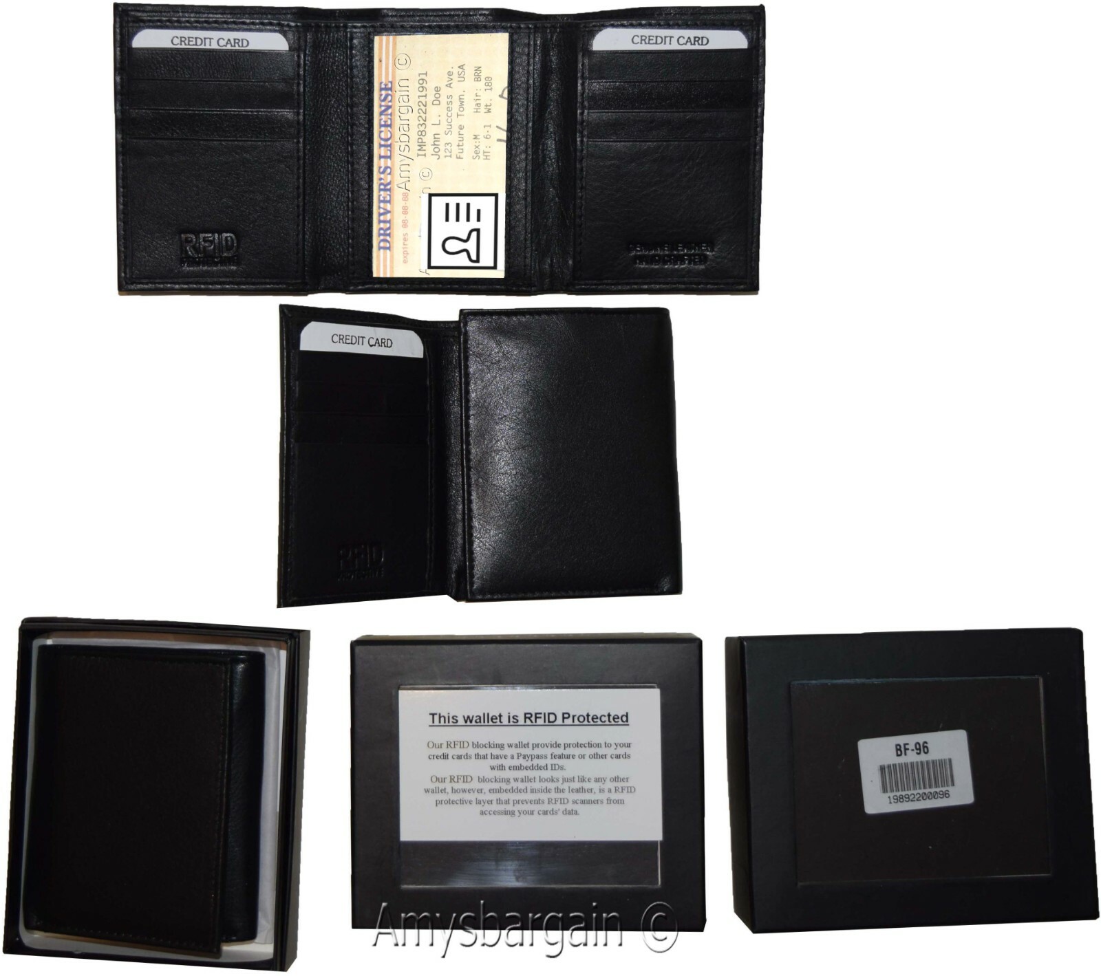 Men's wallet RFID genuine leather wallet trifold wallet credit card new in box - Image 3