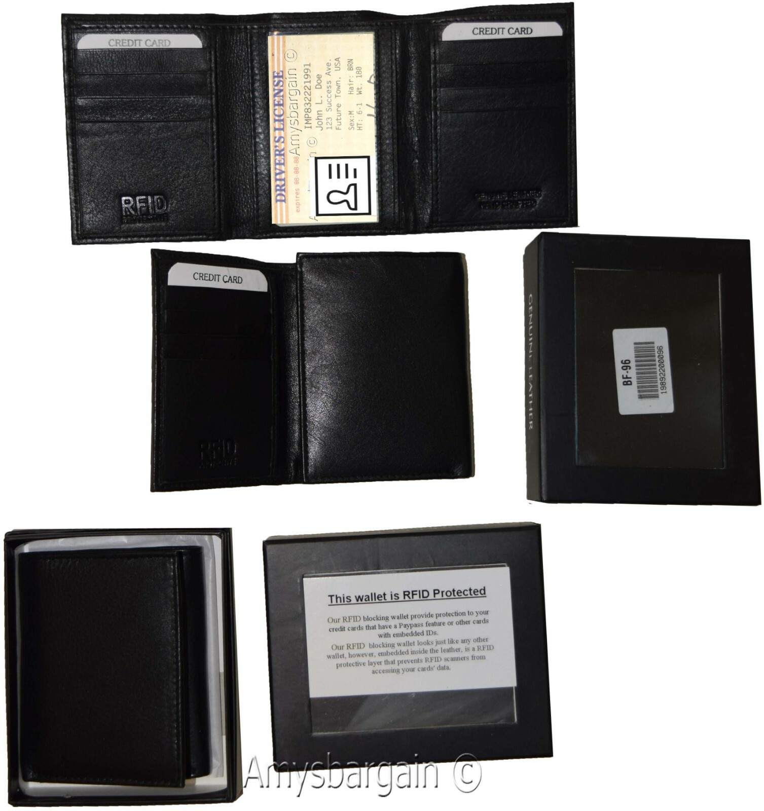 Men's wallet RFID genuine leather wallet trifold wallet credit card new in box - Image 5