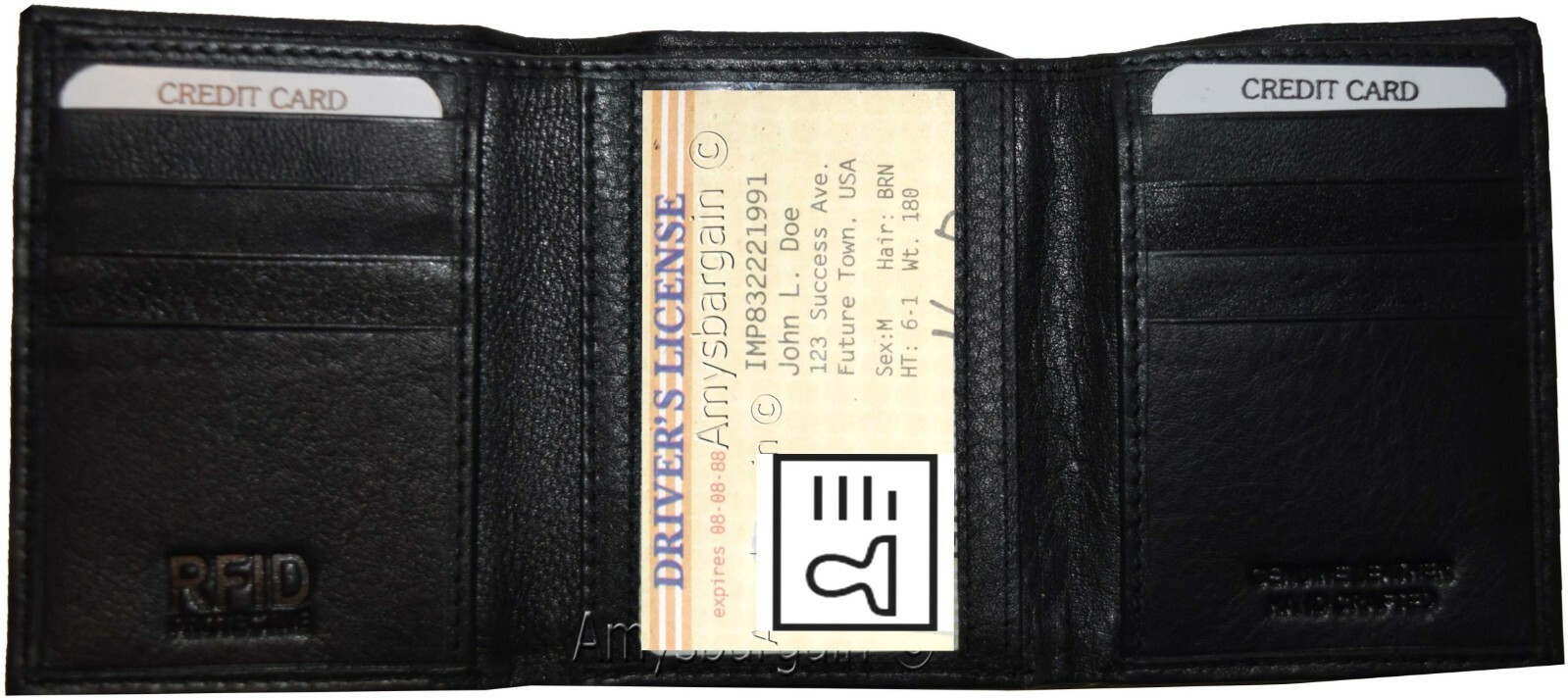 Men's wallet RFID genuine leather wallet trifold wallet credit card new in box - Image 6