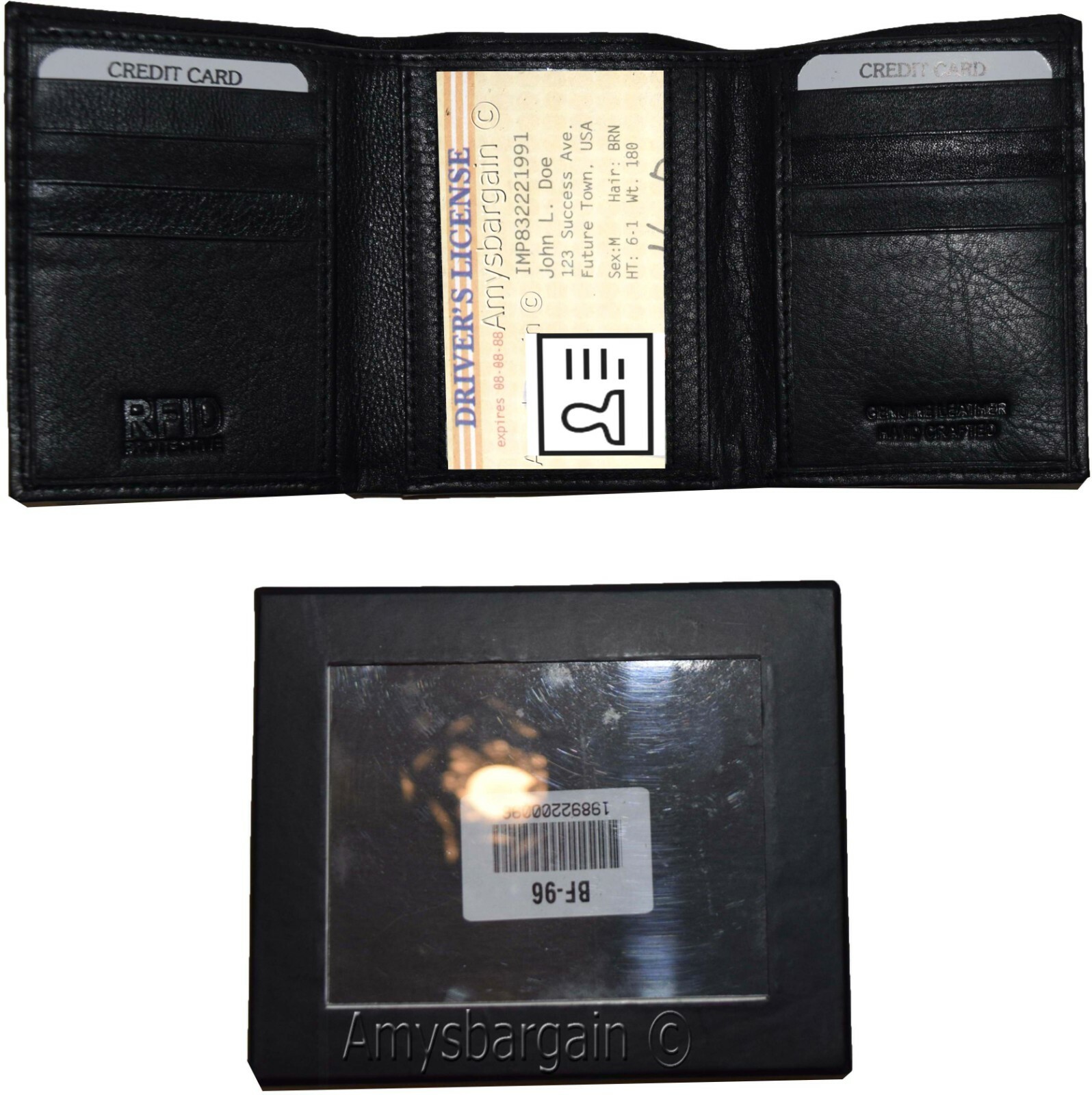 Men's wallet RFID genuine leather wallet trifold wallet credit card new in box - Image 9