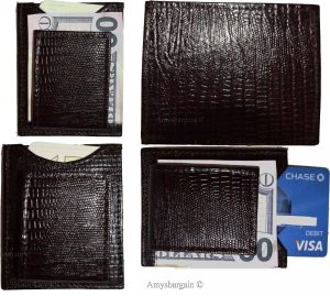 Money clip Brown Lizard skin printed leather unbranded new money Clip Lot of 12 - Image 11