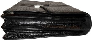 New Crocodile Skin Printed Leather Briefcase Black Business case Attaché sac bag - Image 11
