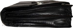 New Crocodile Skin Printed Leather Briefcase Black Business case Attaché sac bag - Image 16