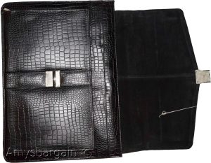 New Crocodile Skin Printed Leather Briefcase Black Business case Attaché sac bag - Image 5