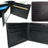 New Italian styled Woven printed leather man's bi-fold wallet 9 Credit card+ID