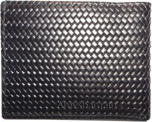 New Italian styled Woven printed leather man's bi-fold wallet 9 Credit card+ID - Image 13