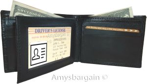New Italian styled Woven printed leather man's bi-fold wallet 9 Credit card+ID - Image 5