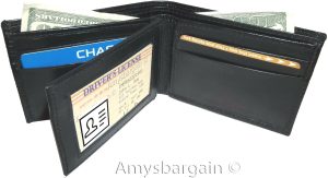 New Italian styled Woven printed leather man's bi-fold wallet 9 Credit card+ID - Image 9